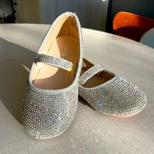 Tip Top Kido sparkly rhinestone ballet flats_ size 8